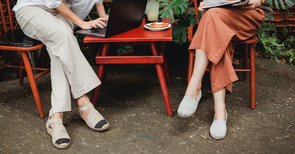 3DS Friend Registration: "You cannot use Internet registration because you are not online". How to fix? - Crop anonymous female using laptop and sitting near friend reading magazine on terrace of cafe in daytime