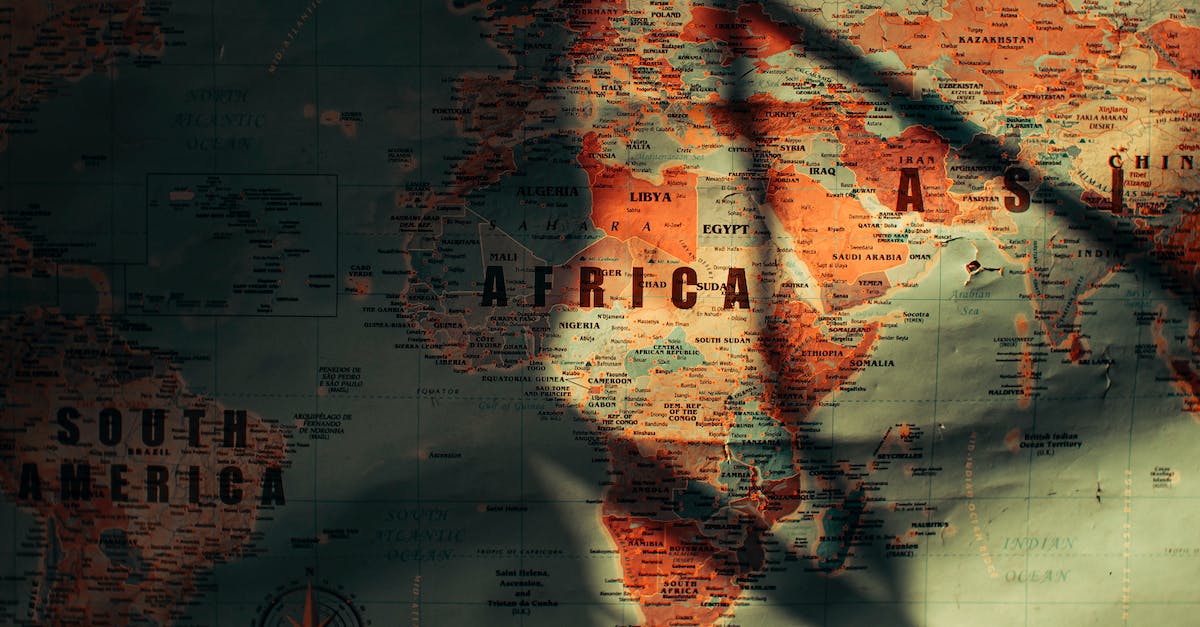 Accessing south Crestwood, Dragon Age Inquisition - Top view of paper world map with continents and different countries oceans and seas placed in sunny room