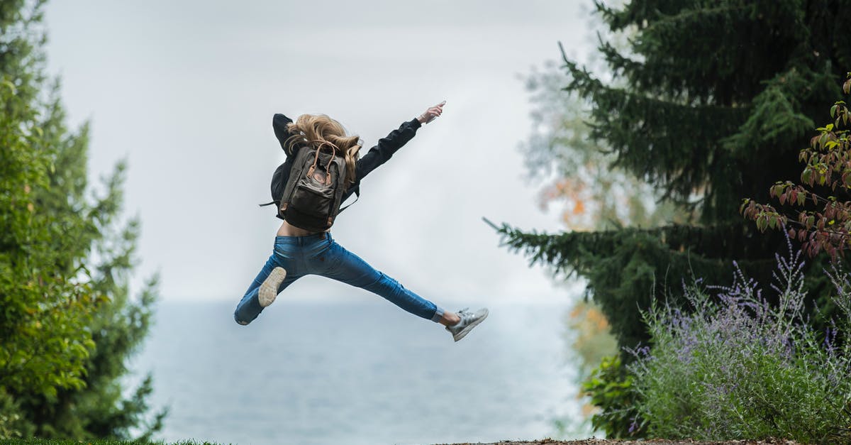 All Free champions - Woman Jumping Wearing Green Backpack
