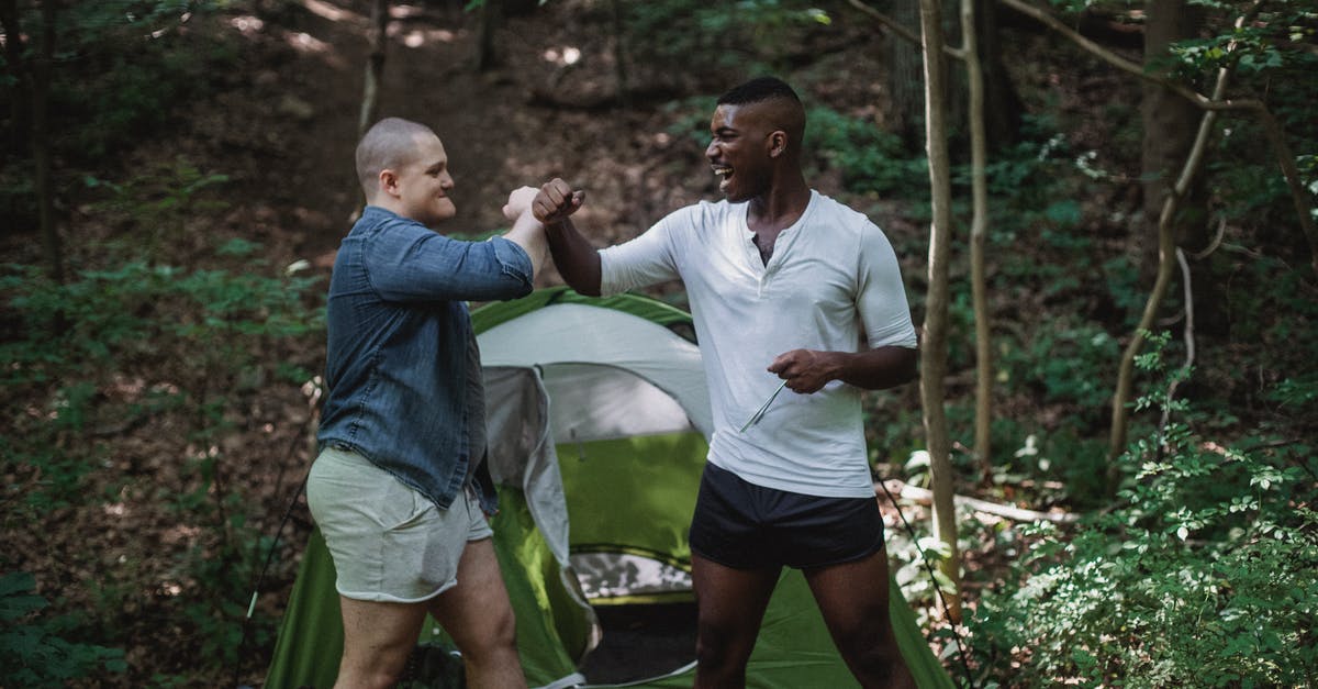 Ammo converter missing after moving C.A.M.P - Happy men near tent in forest