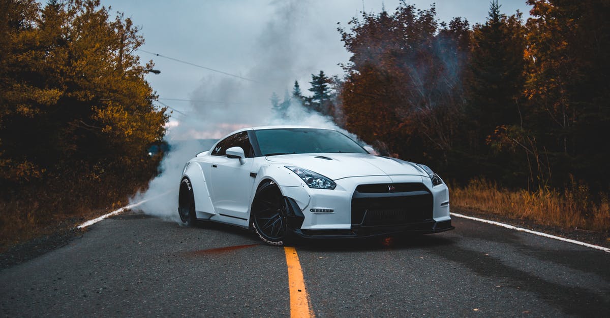 Android: Gate Drift Asphalt Nitro - Contemporary auto driving on asphalt road with smoke in air