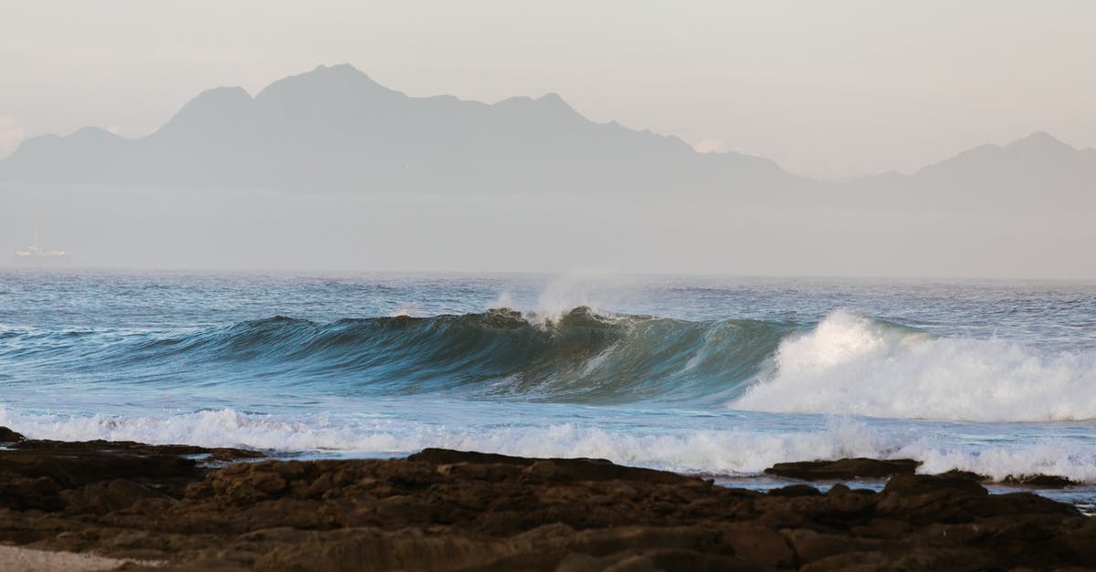 Anyway to change mount speed? - Breathtaking view of wavy sea with fast foamy water flows against rocky coast and mountain