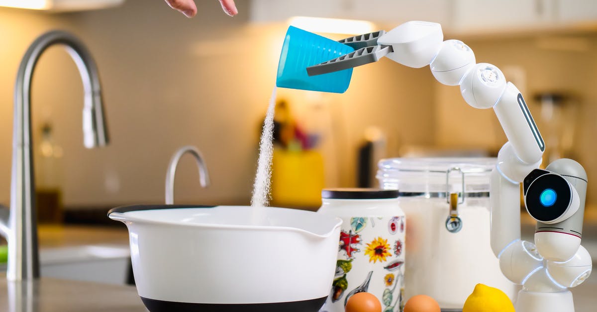 Are eggs sorted in specific order and what determines it? - Robot Hand Pouring Flour into White Bowl