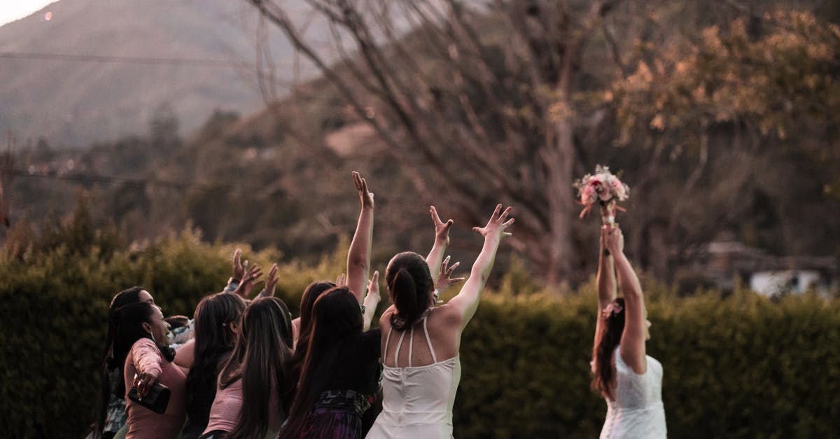 Are event accessory items unique, or can we use 2 of the same accessory? - Elegant bride tossing bouquet to unmarried girlfriends on celebration of wedding in garden Are event accessory items unique, or can we use 2 of the same accessory? - Elegant bride tossing bouquet to unmarried girlfriends on celebration of wedding in garden