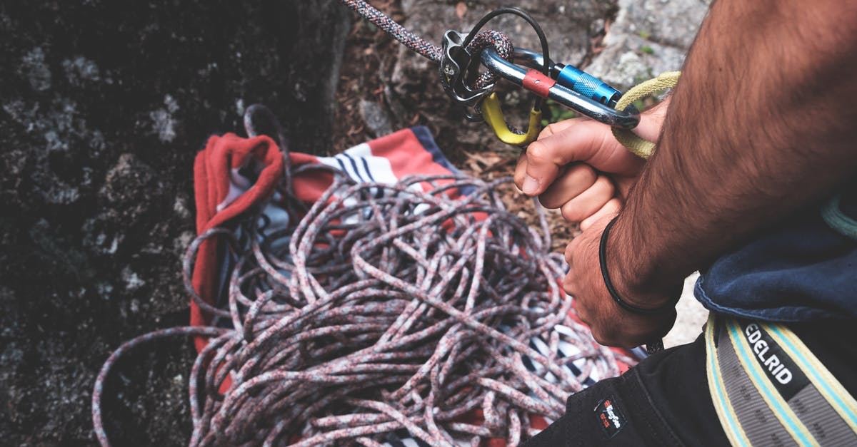 Are there any special challenges with non-trophy incentives? - Unrecognizable climber with belay harness with carabines on rope standing near rocky cliff while preparing for mountaineering training in nature