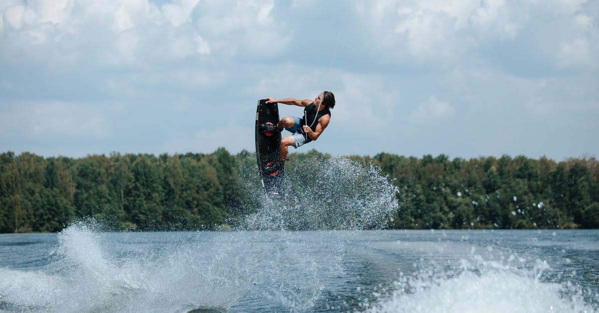Are there any stunt jumps IN the water? - Man Riding a Wakeboard in Mid-Air