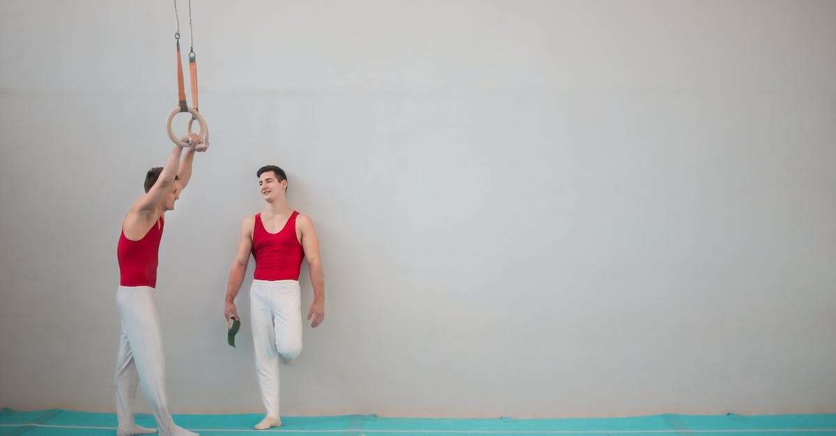 Are there Costumes for the other Classes as well? - Young professional sportsmen talking in gymnastics hall
