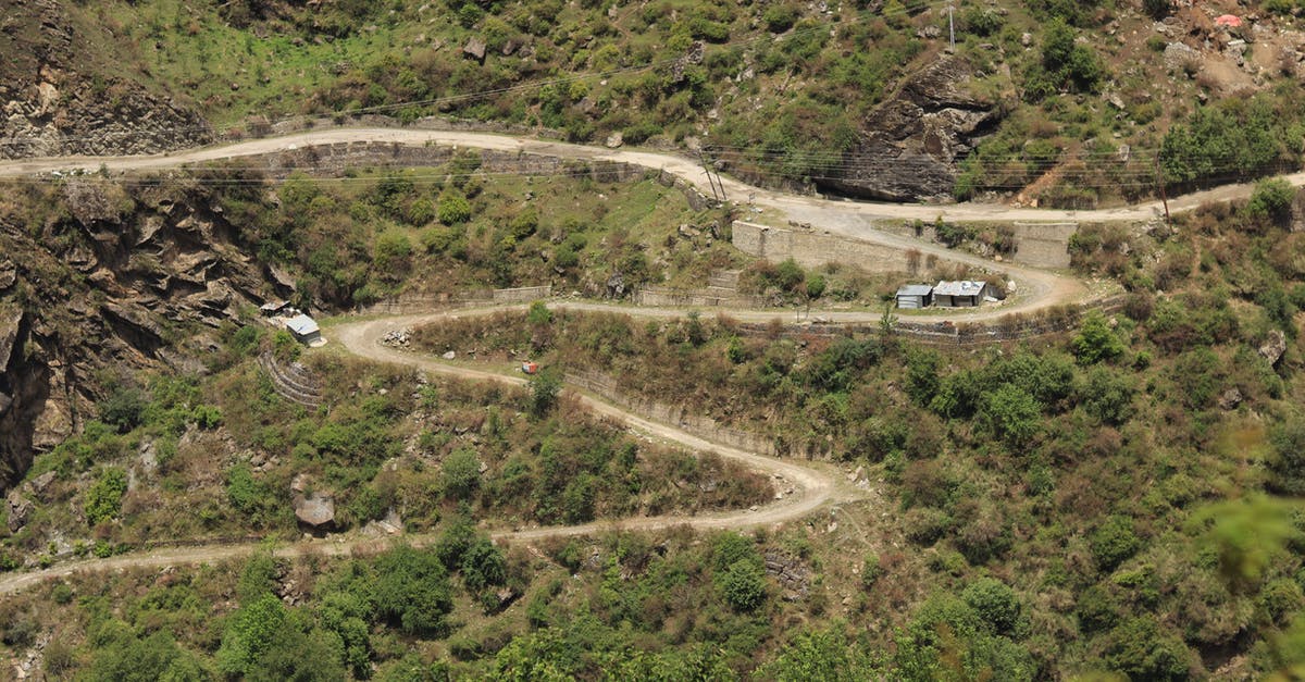 Are there Pokemon in areas without roads? - Aerial Shot of Unpaved Roads in the Mountain
