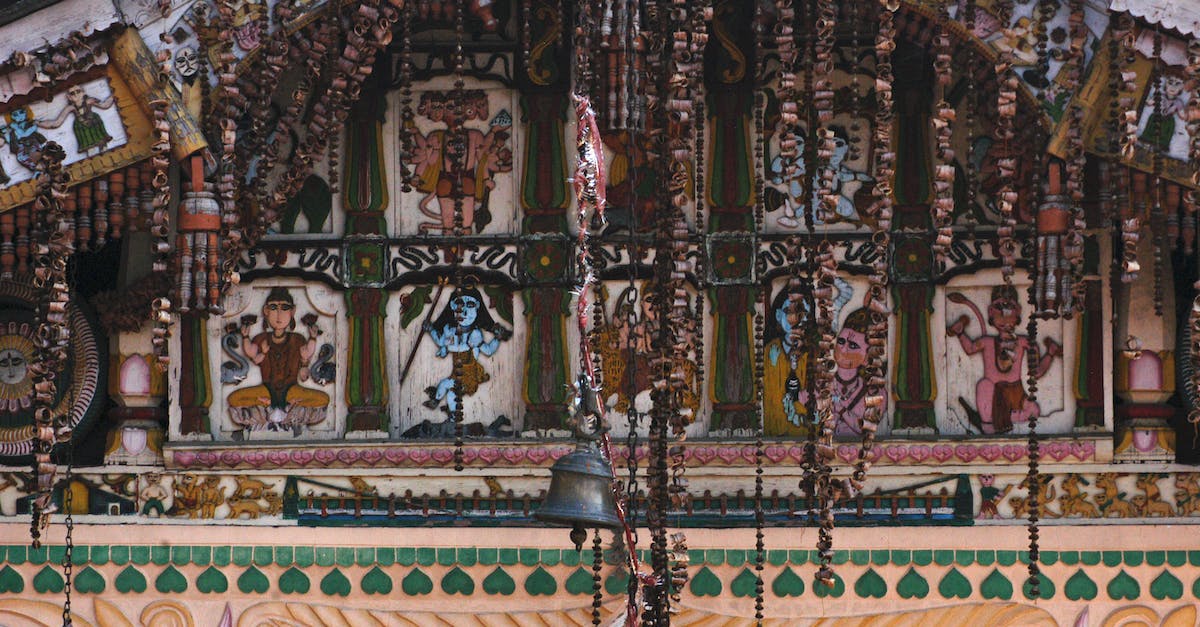 Bell puzzle in the Temple of Eothas - Hindu God Illustration Near Bell