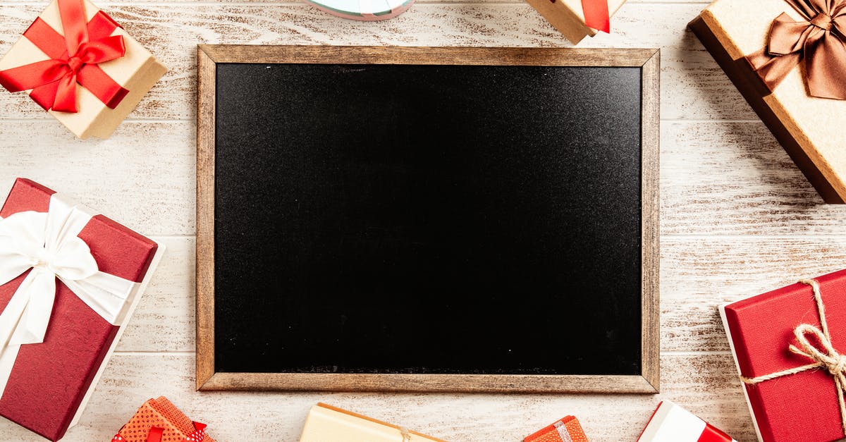 Black Box, AI and inhumanity - Chalkboard With Brown Wooden Frame Surrounded by Red Gift Boxes