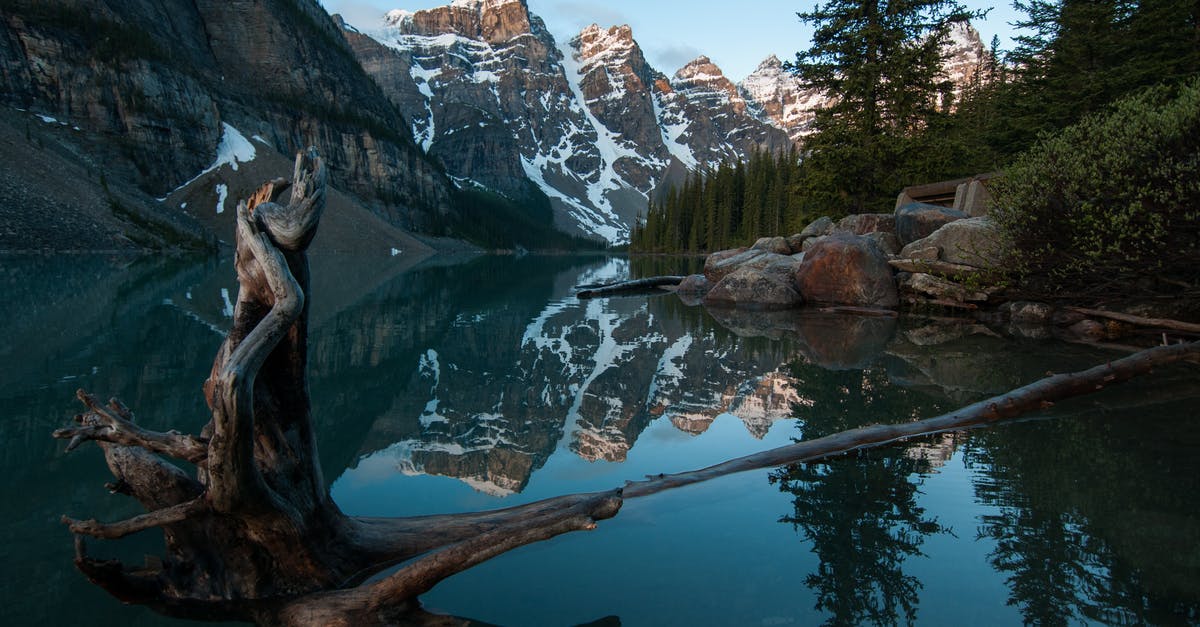 Breaking a wood block in Adventure mode [duplicate] - Landscape Photography of Mountain and Body Of Water
