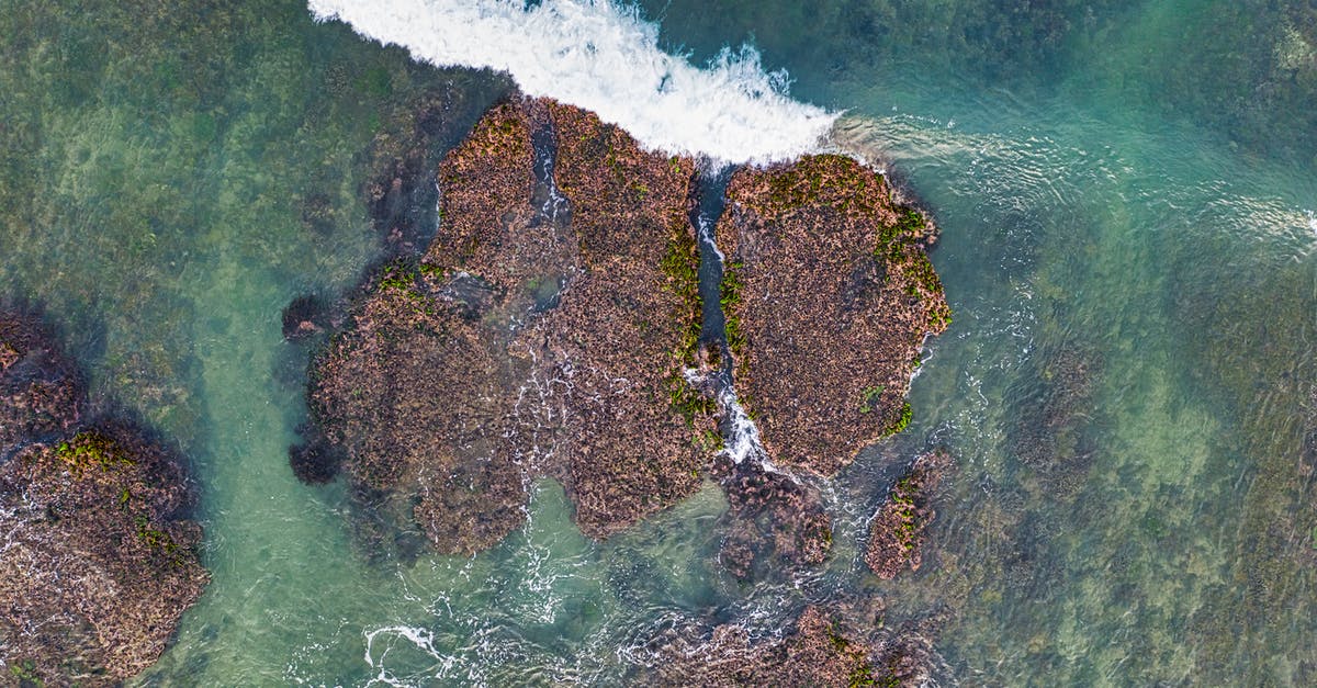 breaking blocks [duplicate] - Aerial View of Ocean Waves Crashing on Rocks
