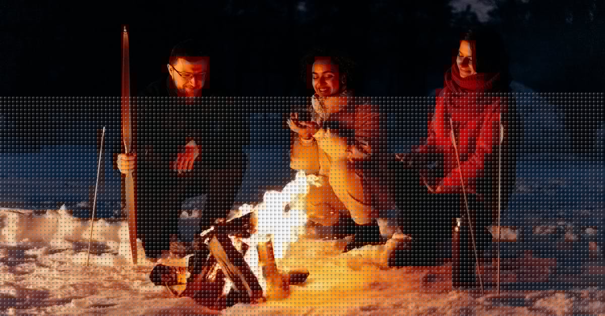 Burning Forest game glitch after completing the main story line? - People Sitting on Snow Covered Ground during Night Time