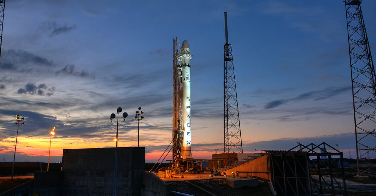 Can't control small probe launch - Solid rocket installed on metal launch construction in spaceport and ready for taking off against colorful sunset sky Can't control small probe launch - Solid rocket installed on metal launch construction in spaceport and ready for taking off against colorful sunset sky