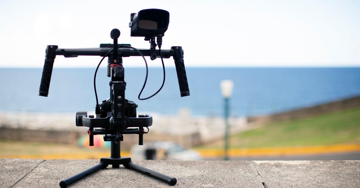 Can't record game with a supported video card - Modern gimbal stabilizer placed on parapet in waterfront