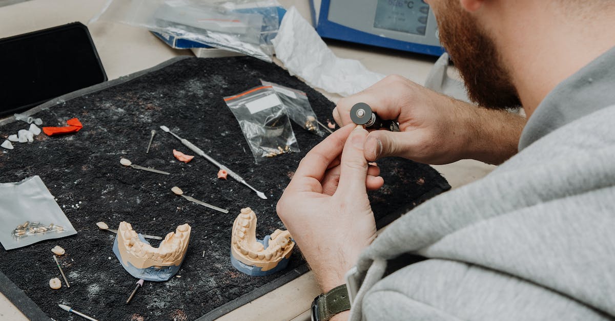 Can a working artificial Lihzarhd Temple biome be created? - From above of crop anonymous male master sitting at table during creating denture and working with dental impression in modern dental clinic