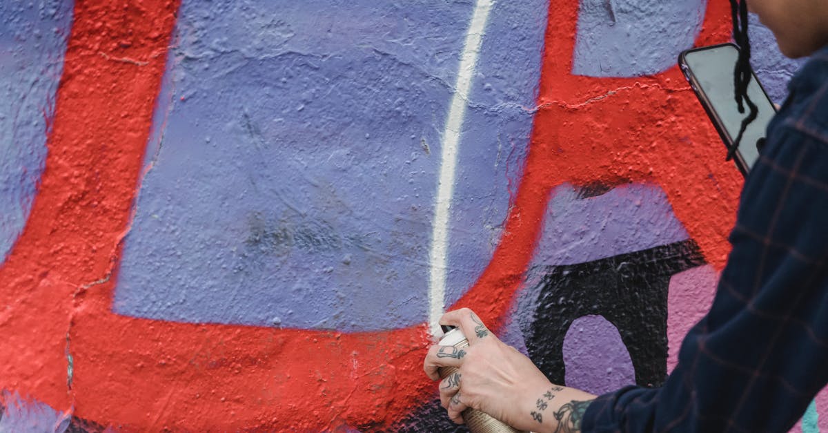 Can I create a stockpile for rotting items only? - Side view of crop unrecognizable painter spraying paint on colorful wall with patterns while creating graffiti on street of city