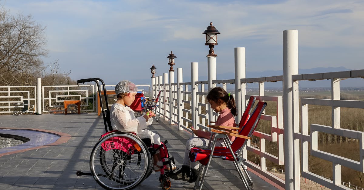 Can I disable chat in Star Wars: Uprising? - Side view of girl in wheelchair speaking with friend in park under blue sky with clouds