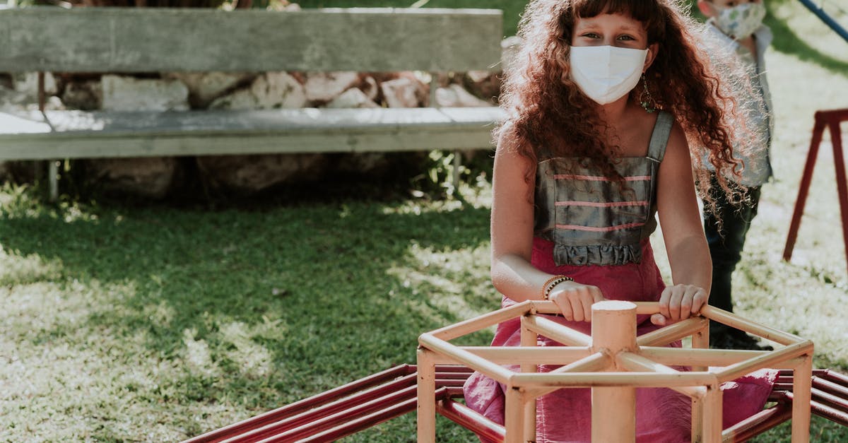 Can I ever play Undertale again normally? - Positive girl in medical mask looking at camera while riding carousel and having fun on playground with little boy in park Can I ever play Undertale again normally? - Positive girl in medical mask looking at camera while riding carousel and having fun on playground with little boy in park