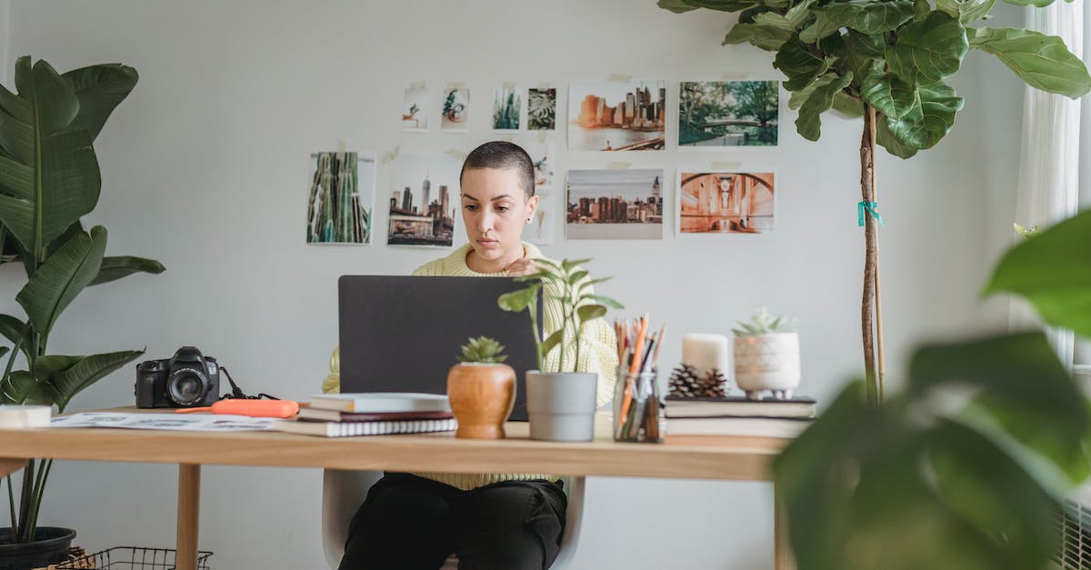 Can I install PS3 games on an external hard drive? - Pensive female photographer browsing netbook while sitting at wooden table with photo camera in light room with potted green plants