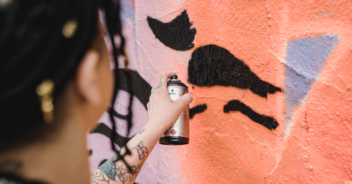 Can I put black paint on a cow mangler? - Anonymous person painting wall with spray can