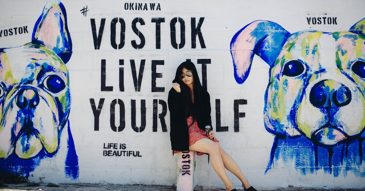 Can I take the dog in the Magnum Opus? - Young woman sitting near graffiti wall Can I take the dog in the Magnum Opus? - Young woman sitting near graffiti wall