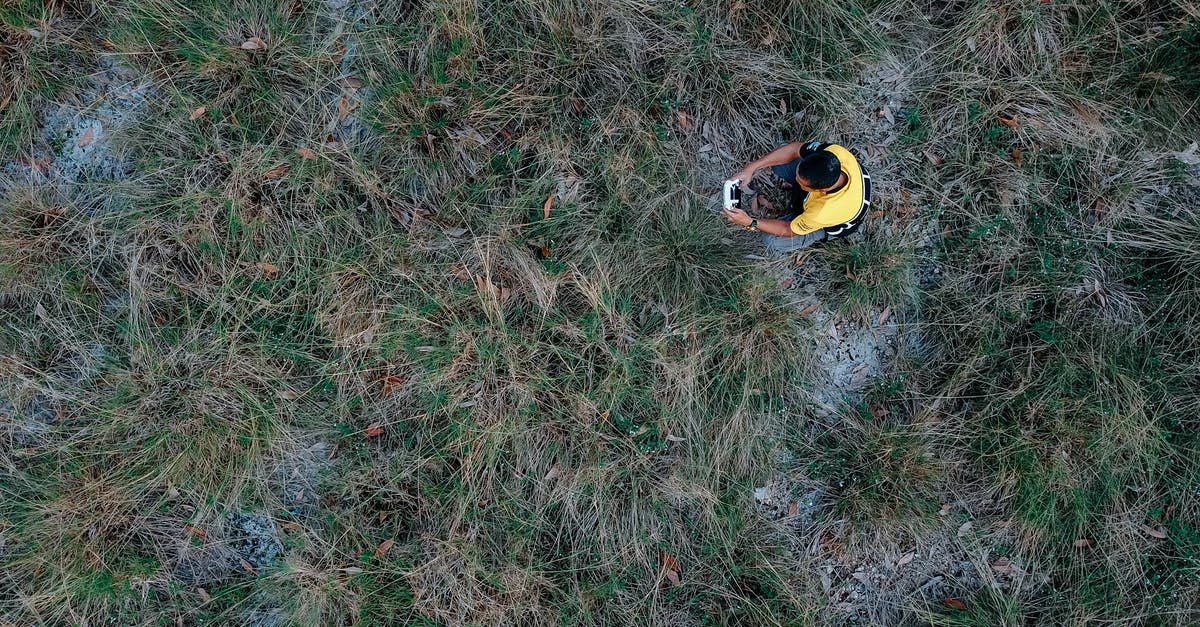 Can I use my PS3 remote control on my PS4 - Anonymous man sitting on haunches and using drone controller in nature