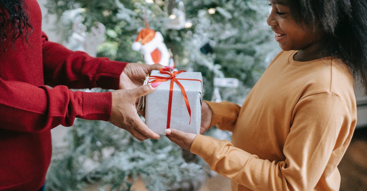 Can inheritance pass on to mother's dynasty? - Crop black mother passing Christmas gift to smiling daughter Can inheritance pass on to mother's dynasty? - Crop black mother passing Christmas gift to smiling daughter