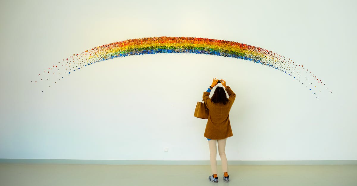 Can you get the rainbow jetpack back? [duplicate] - Woman Wearing Brown Top and Beige Leggings Taking Picture Rainbow Painted Wall