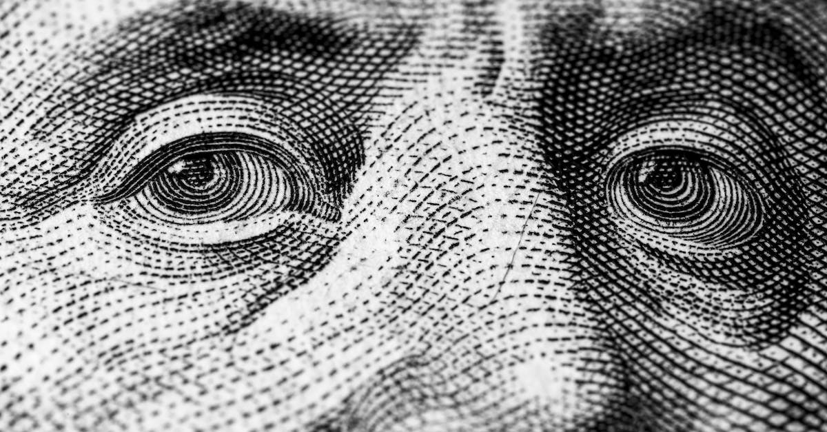Configuring ExtraTiC Material values - Closeup black and white of illustration of male on national USA paper money