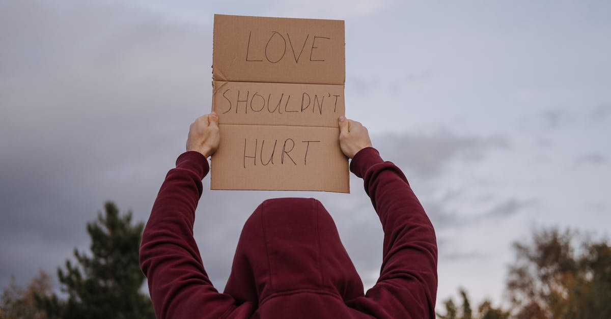 Conflicting Succession Law Conditions - Anonymous activist showing placard with anti violence inscription Conflicting Succession Law Conditions - Anonymous activist showing placard with anti violence inscription