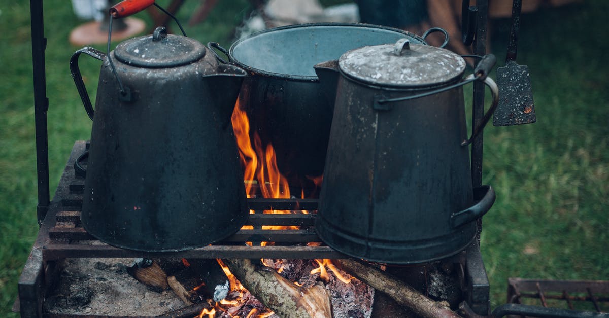 Cooking pot spawned and moved through commands not interactable - Three Black and Gray Pots on Top of Grill With Fire on Focus Photo