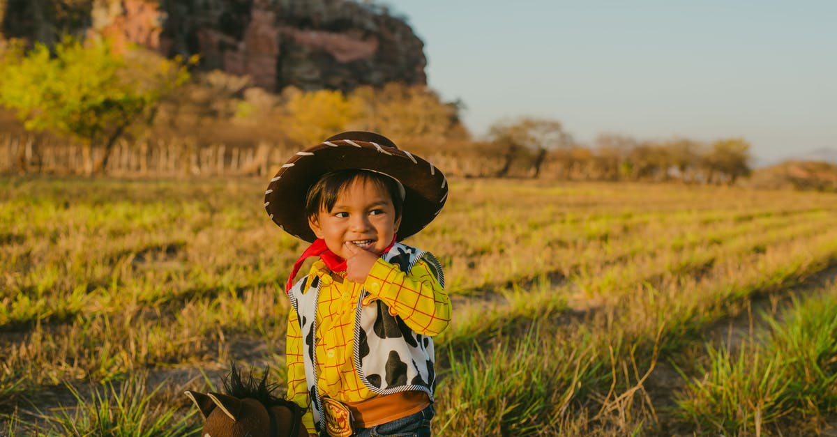 Cowboy with an odd accent - Woman in Yellow and White Plaid Shirt and Blue Denim Jeans Standing on Green Grass Field