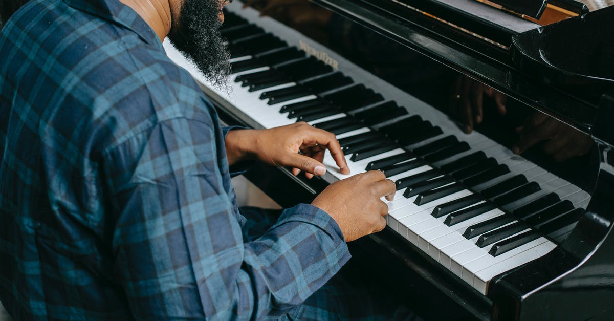 Creating block on player with name and enchantments - Bearded black male musician playing piano Creating block on player with name and enchantments - Bearded black male musician playing piano