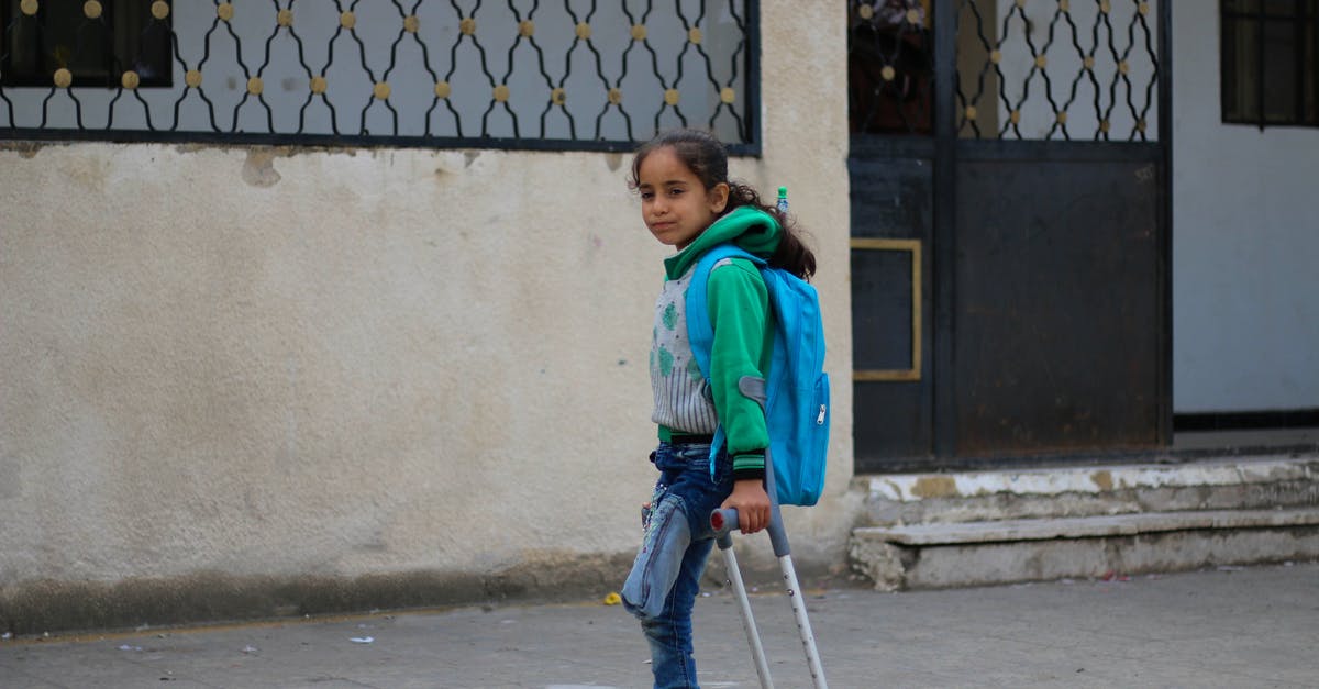 D3 Weapon Damage Physical Damage - Ethnic amputated girl walking on crutches