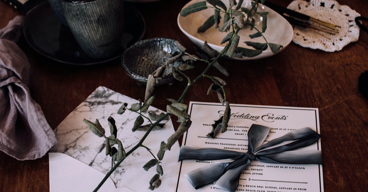 Details of incense and how to make the most of it [duplicate] - Wedding invitation on table with utensil and decorations