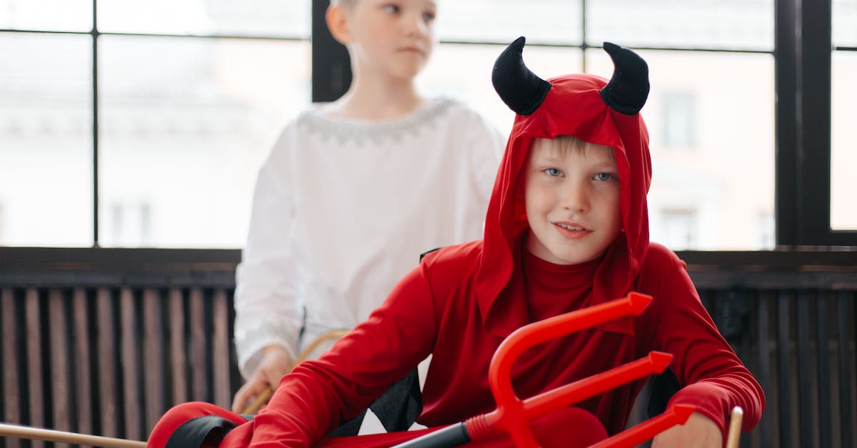 Diablo angel and demon name etymologies - Two Boys in Halloween Costumes