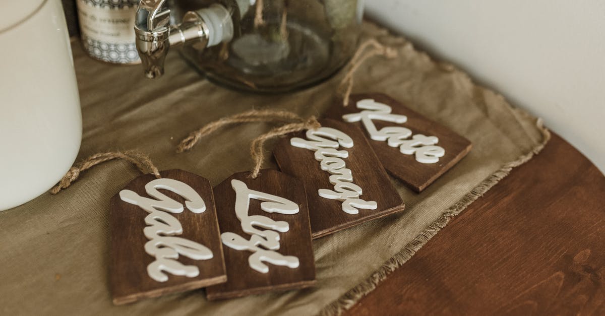 Disable name tags - Wooden Name Tags on the Brown Fabric Disable name tags - Wooden Name Tags on the Brown Fabric