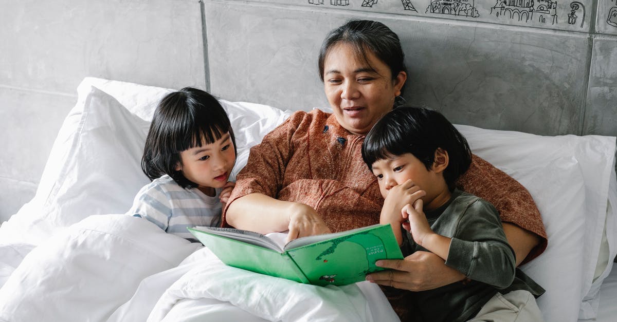 Do compasses still point towards your spawn/bed? - From above of adorable little Asian children lying on soft white bed with senior grandmother and reading interesting fairytale attentively Do compasses still point towards your spawn/bed? - From above of adorable little Asian children lying on soft white bed with senior grandmother and reading interesting fairytale attentively