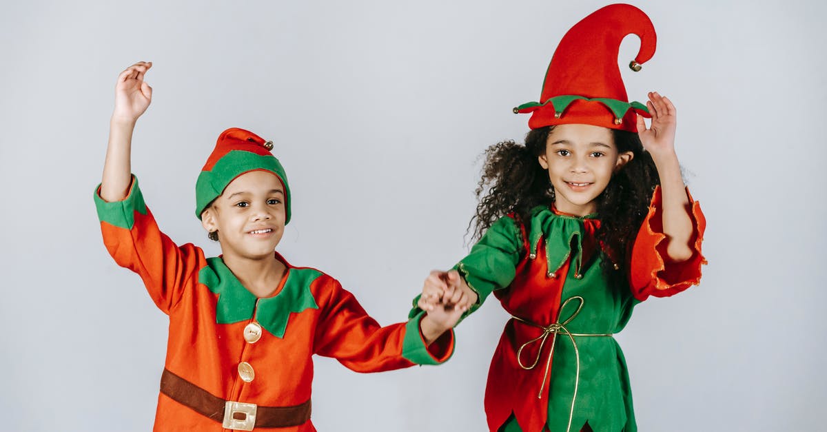 Do I have to have every thing in windstad manor so my kids can move to it? - Optimistic African American siblings wearing colorful elf outfits with hats holding hands while standing on white background during Christmas holiday Do I have to have every thing in windstad manor so my kids can move to it? - Optimistic African American siblings wearing colorful elf outfits with hats holding hands while standing on white background during Christmas holiday