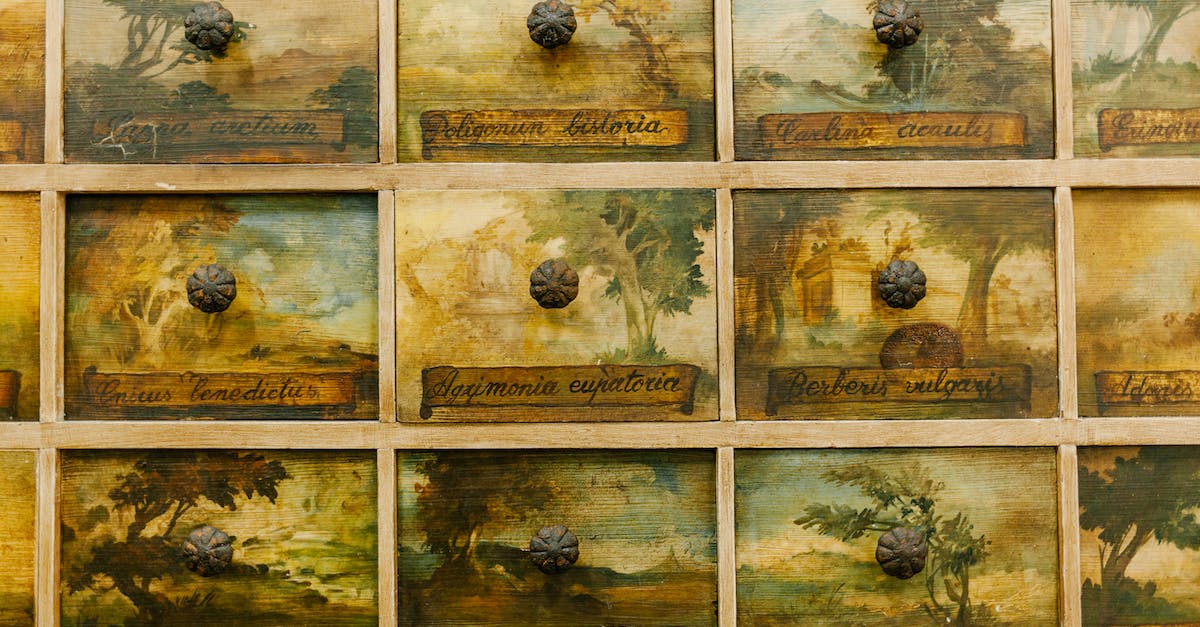 Do Mods handle their textures independently? - Textured background of aged cabinet with rectangular shaped drawers with colorful pictures and round handles