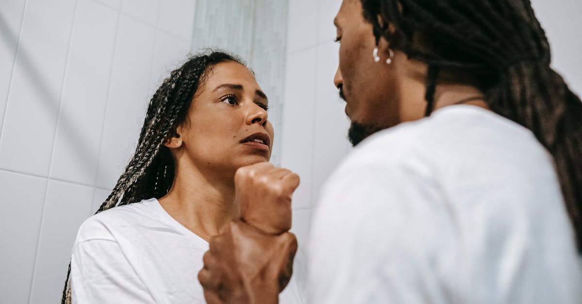 Do other endgame crisis appear if I am already the crisis? - Anxious black couple arguing in bathroom