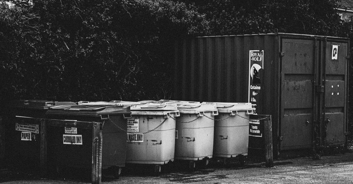 Do you need trash bins in queue lines? - Grayscale Photography Of Trash Bins