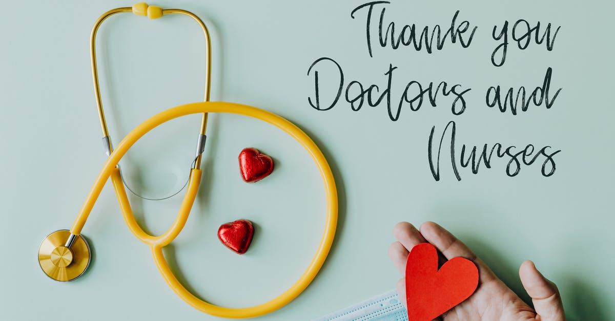 Do your companions care how you act? - Yellow stethoscope composed with red hearts on white background with thank you doctors and nurses text and medical mask