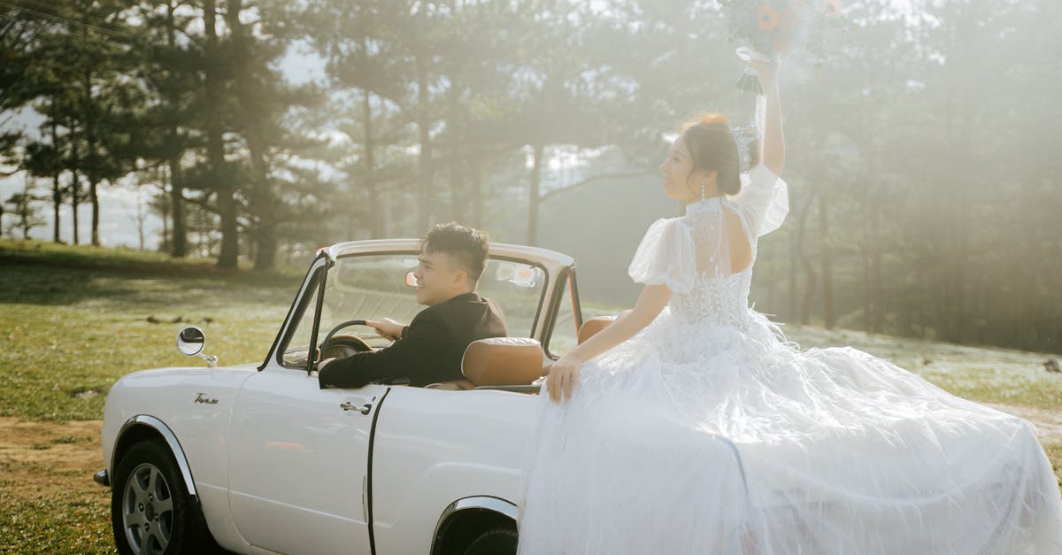 Does an asteroid field event affects the 'Tactical Approach' achievement? - Newlywed Asian couple driving retro car in misty forest