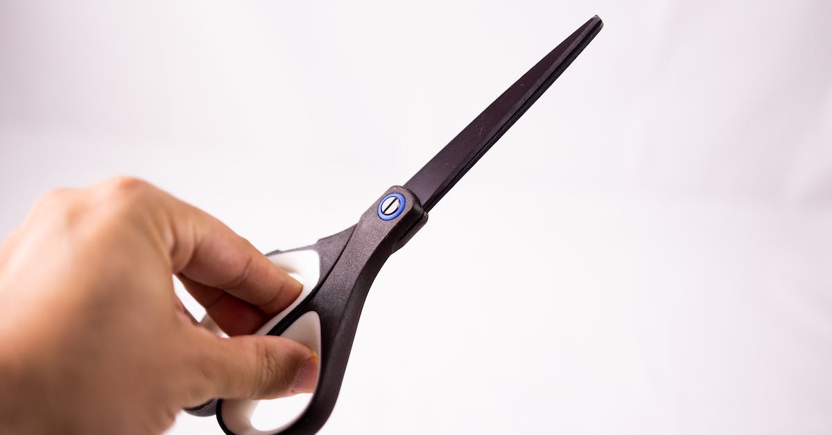 Does being in human form help with item discovery? - Isolated unrecognizable crop person showing black sharp scissors in hand against blank wall
