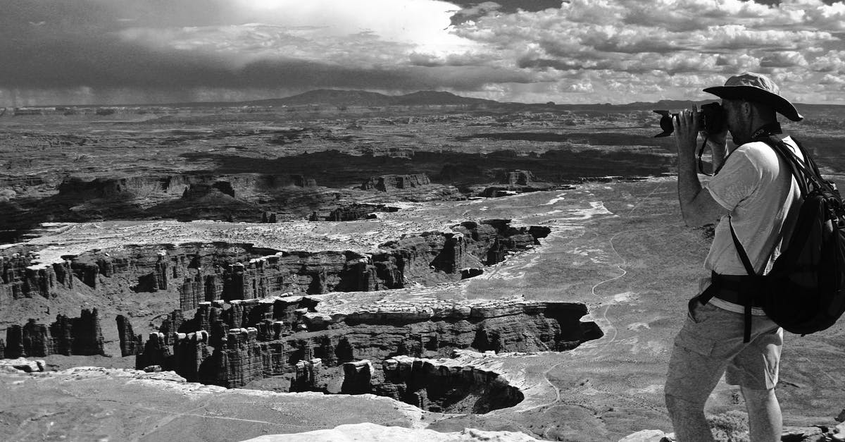 Does Lucio's Sonic Amplifier Knock Back Distance Vary By Proximity? - Grayscale Photo of Man Taking Photo of Canyons