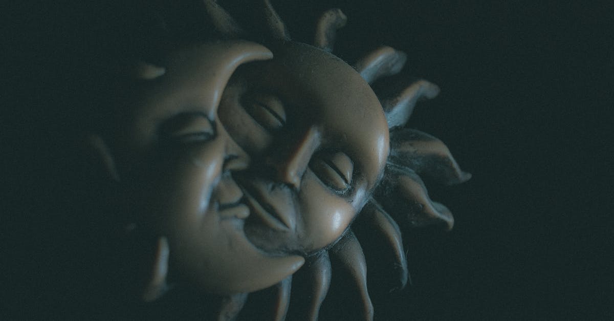 Does night and day affect maps? - Creative design of smiling faces made of clay in form of sun and moon with wavy beams and closed eyes on black background