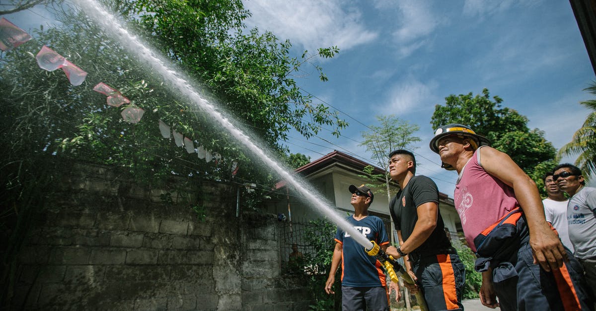 Does water in the environment affect the fire weapons of the Firebug or Husk? - Firefighters Holding Hose