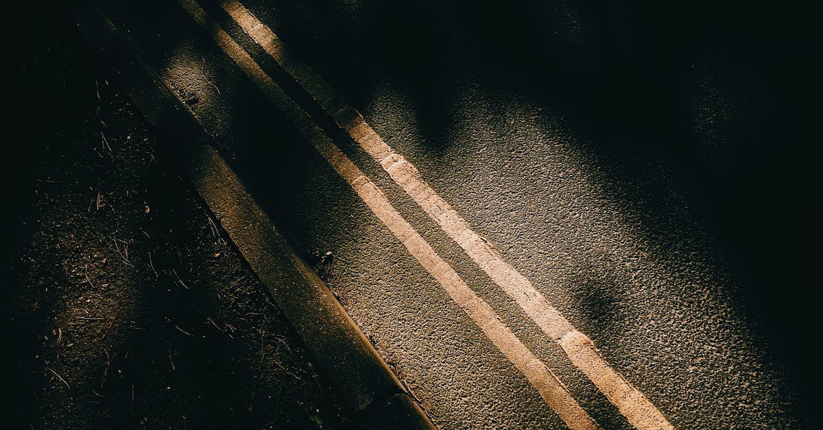Don't Starve marking on ground question - From above of asphalt roadway with yellow marking lines with dark shades near ground in sunny day in street Don't Starve marking on ground question - From above of asphalt roadway with yellow marking lines with dark shades near ground in sunny day in street